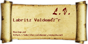 Labritz Valdemár névjegykártya
